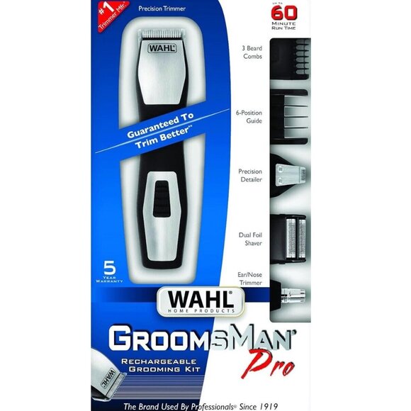 Wahl 9855-300 Groomsman Pro Rechargeable Beard Hair Body Shaver Clipper Kit - Picture 1 of 2